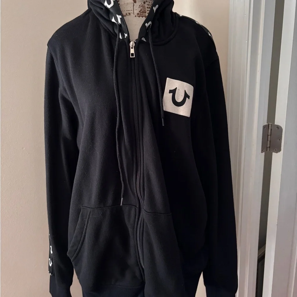 True Religion LOGO TAPE TRIM ZIP HOODIE XL